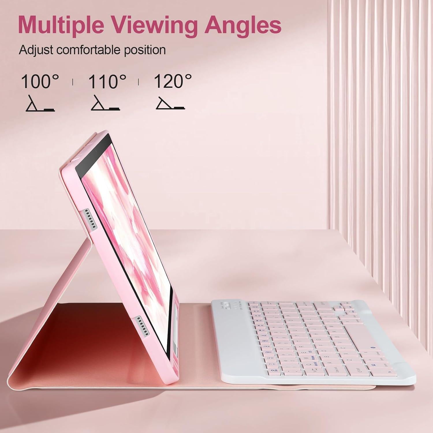 Funda con Teclado Bluetooth para Samsung Galaxy Tab A9+ 11" 2023 Rosa