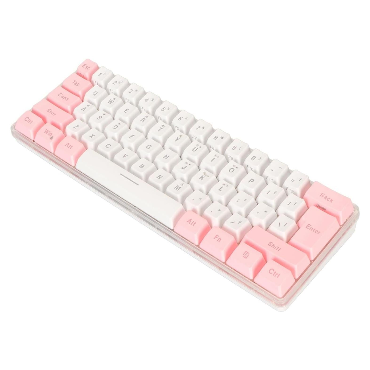 Teclado Gaming Compacto ZJchao 61 Teclas RGB Ergonomico Rosa