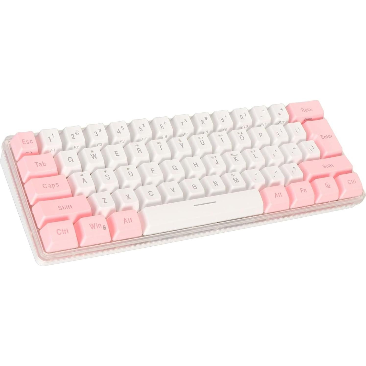 Teclado Gaming Compacto ZJchao 61 Teclas RGB Ergonomico Rosa