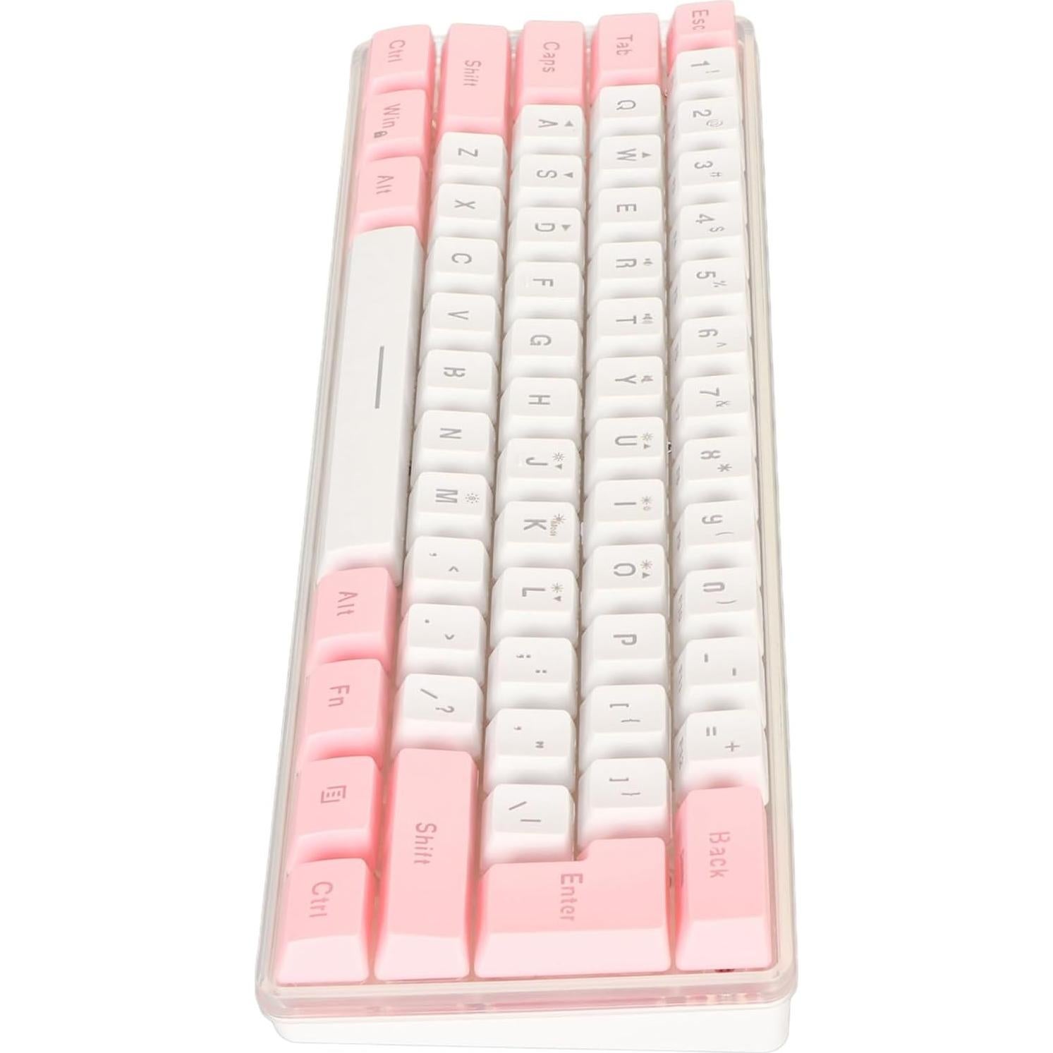Teclado Gaming Compacto ZJchao 61 Teclas RGB Ergonomico Rosa