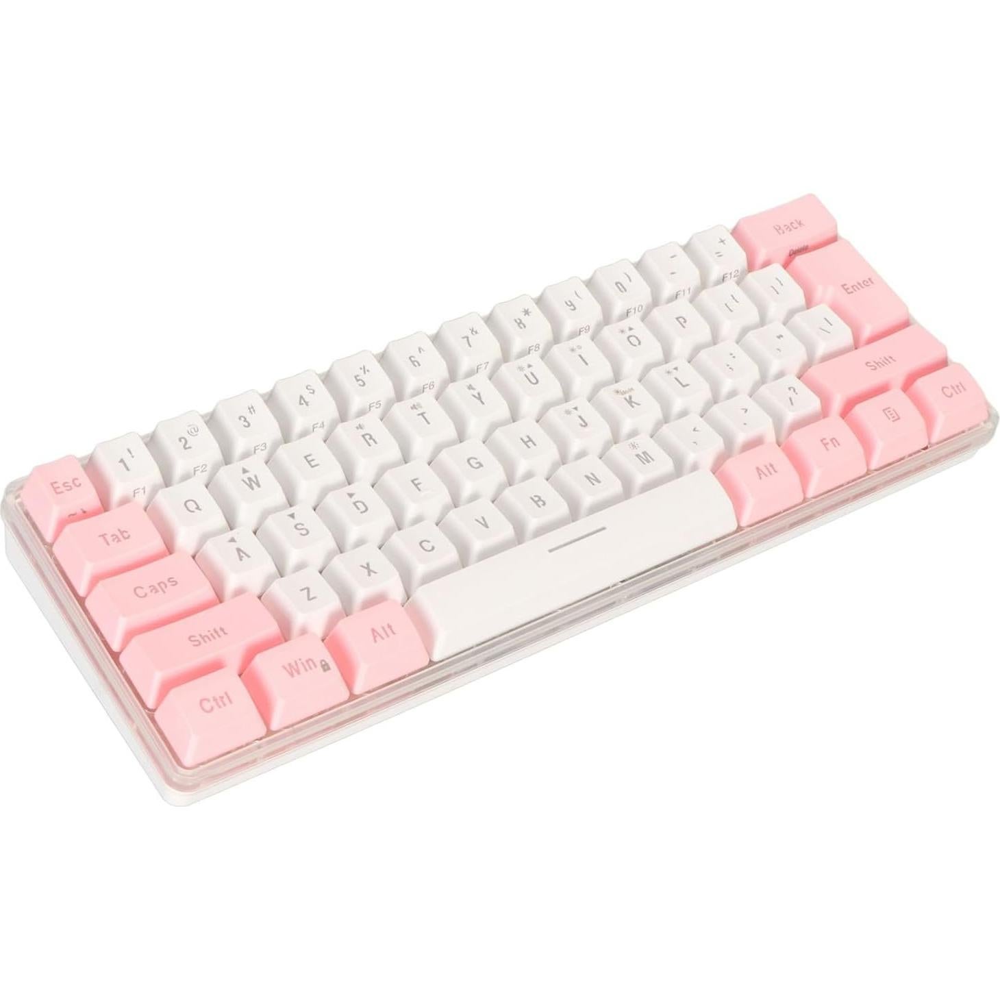 Teclado Gaming Compacto ZJchao 61 Teclas RGB Ergonomico Rosa