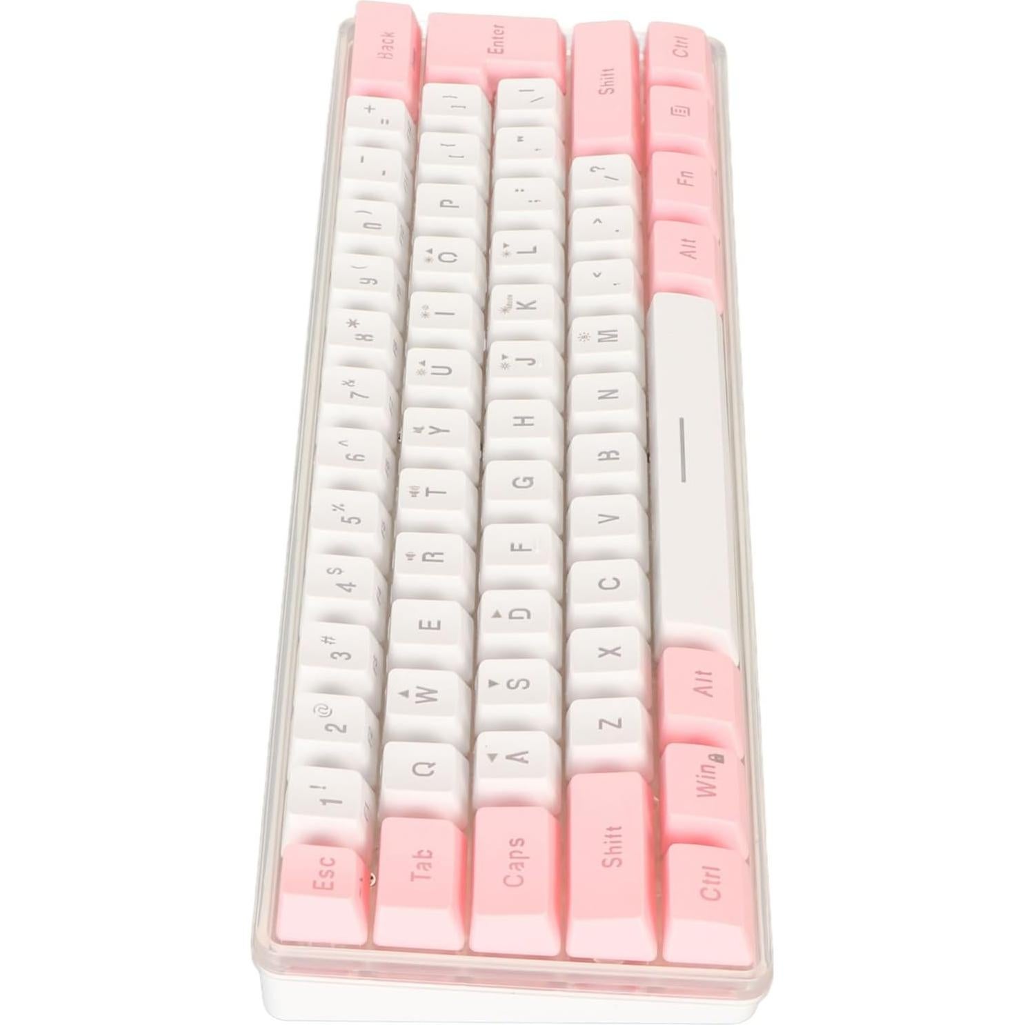 Teclado Gaming Compacto ZJchao 61 Teclas RGB Ergonomico Rosa