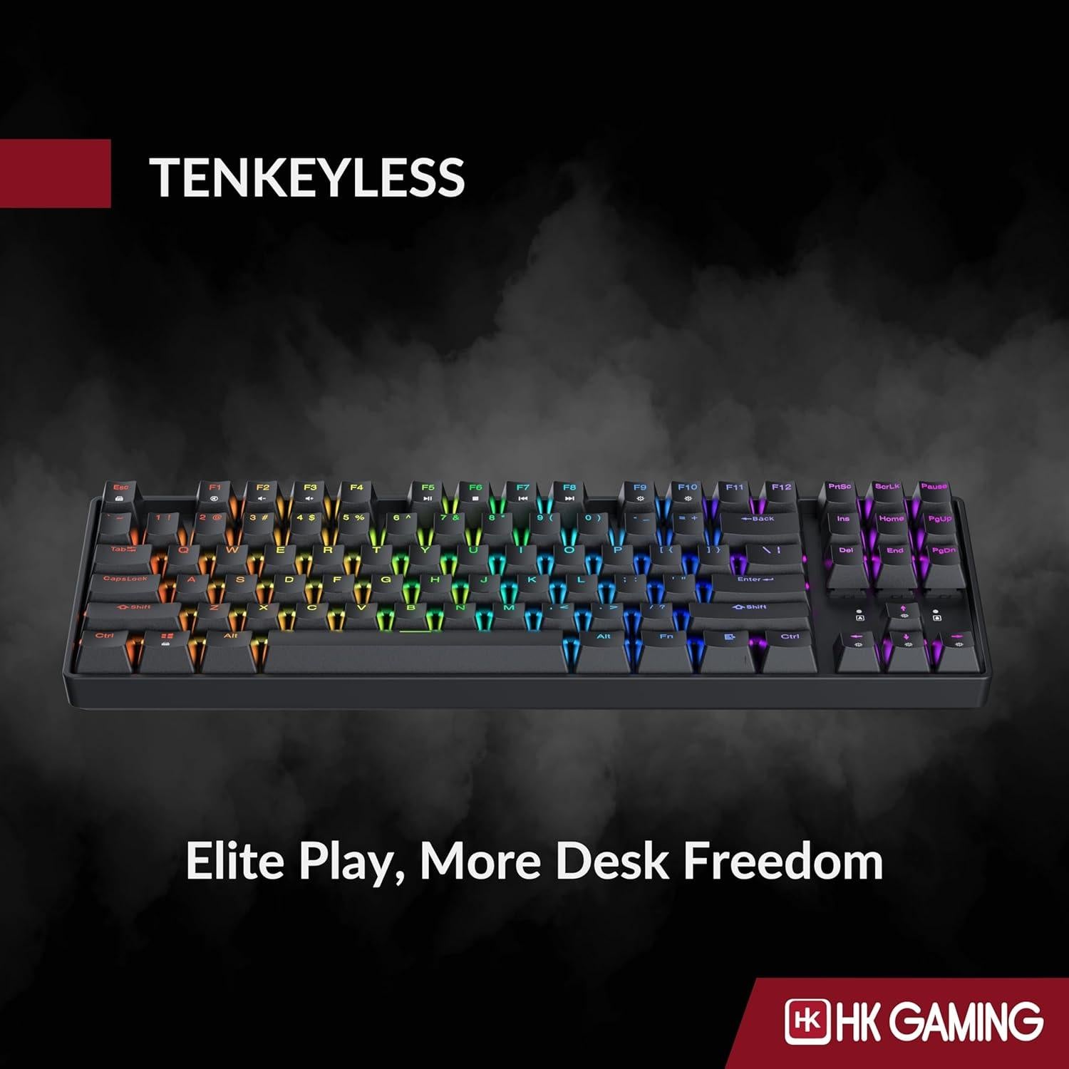 Teclado Mecánico Hotswap HK Gaming GK80 TKL RGB 87 Teclas