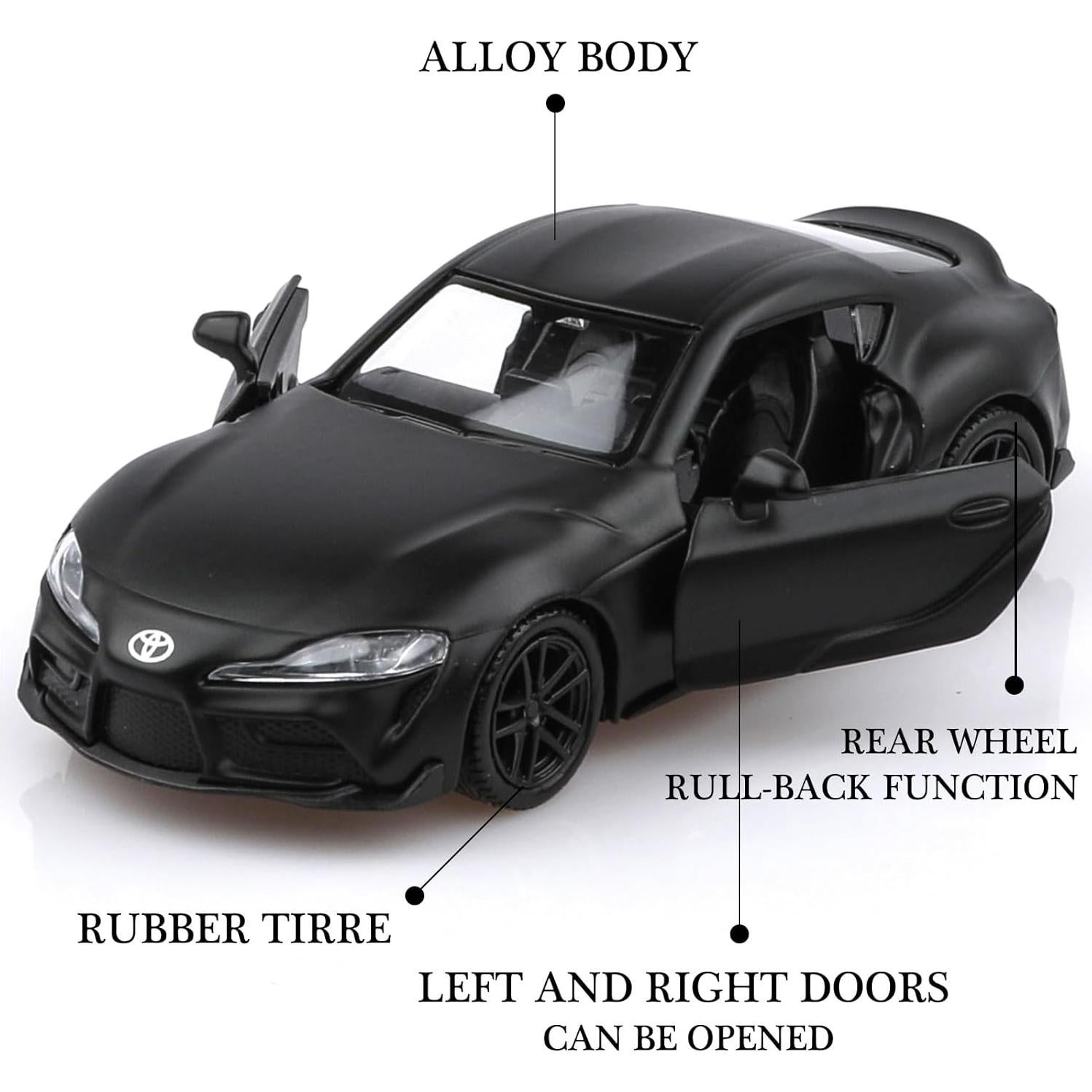 Coche de Juguete Die-Cast Toyota Supra 2020 Negro 1/36