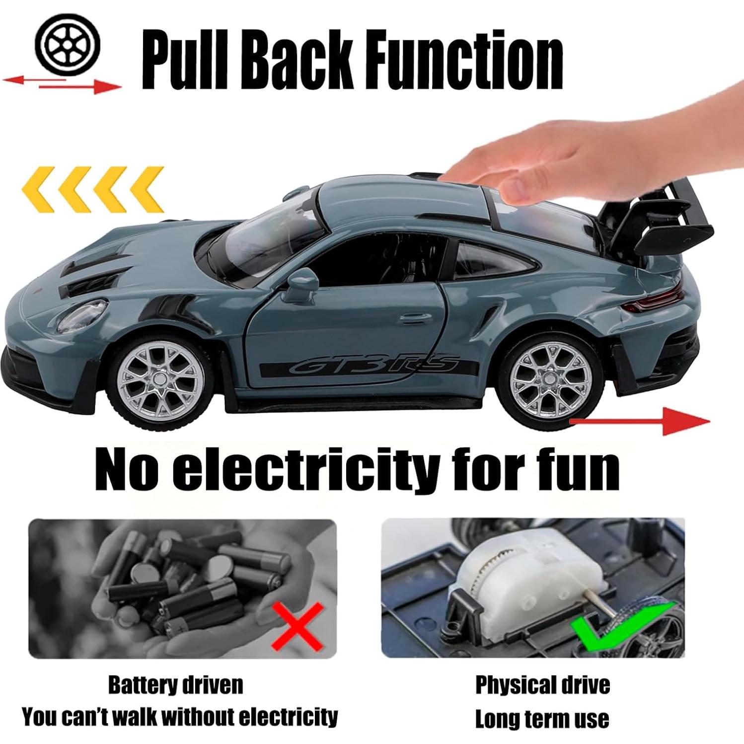 Modelo de coche de fundición Porsche 911 a escala 1/36 - TOKAXI