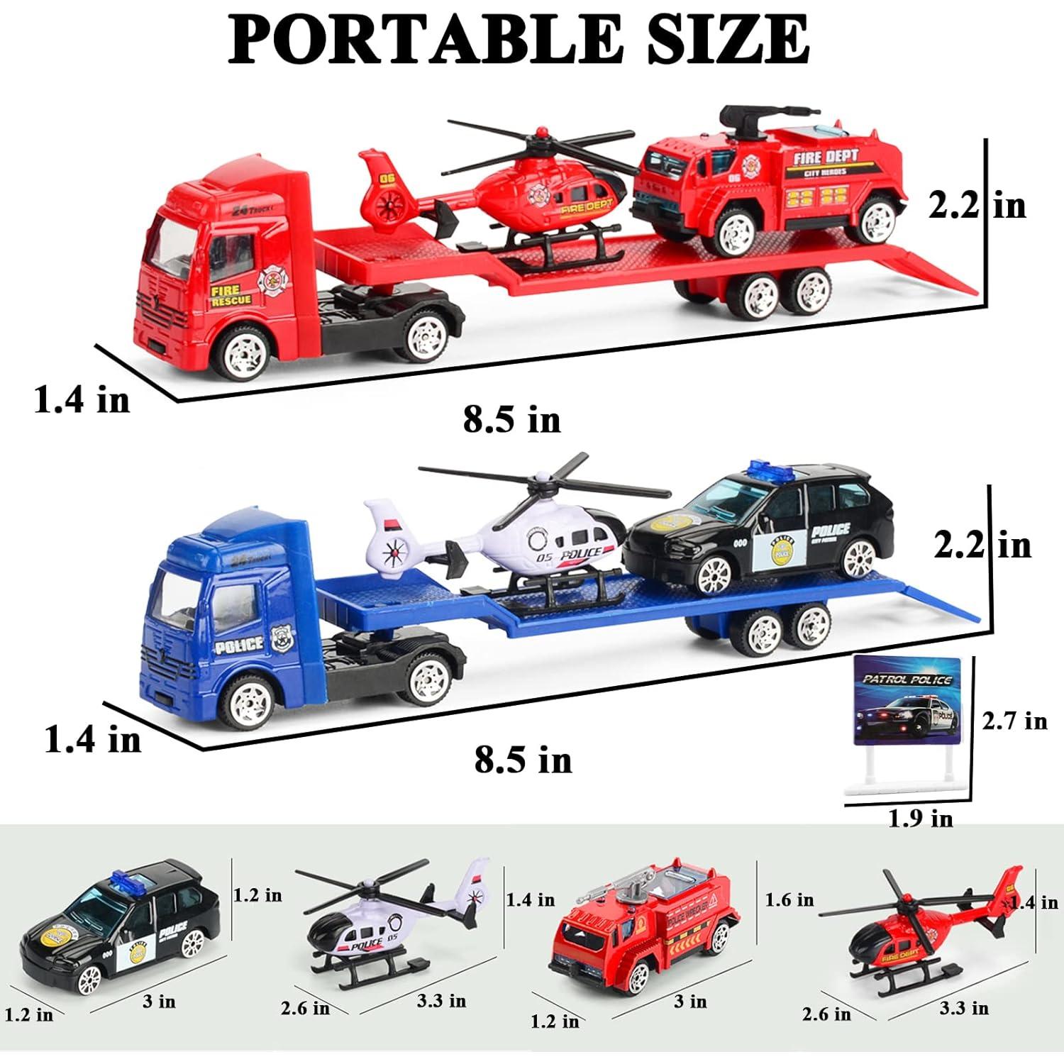 Set de Vehículos de Emergencia OTONOPI - Coche Policía y Bomberos