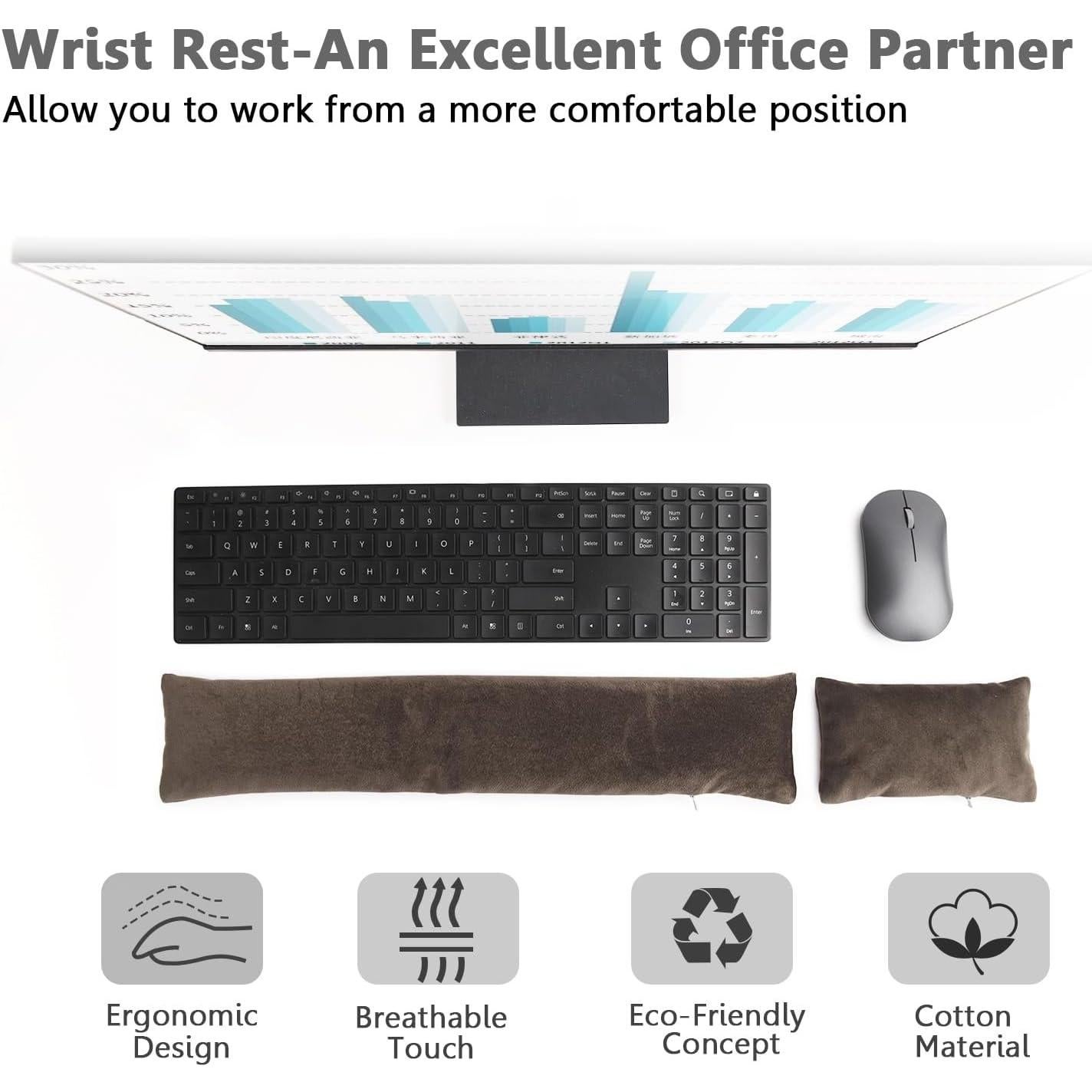 Juego de Reposamuñecas Ergonómico CandoCraft Marrón Oscuro