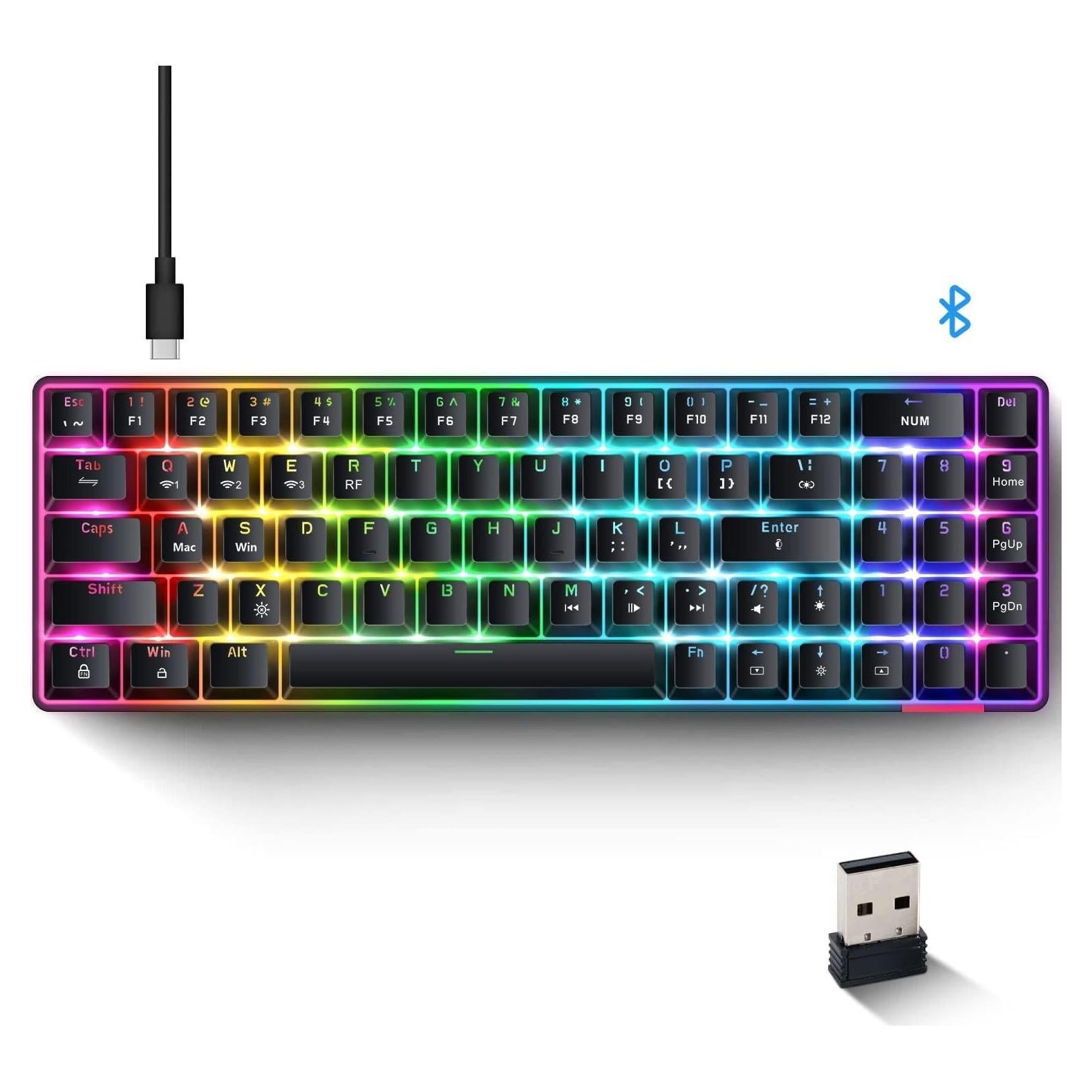 Teclado Mecánico Inalámbrico A.JAZZ 60% Hot-Swappable RGB