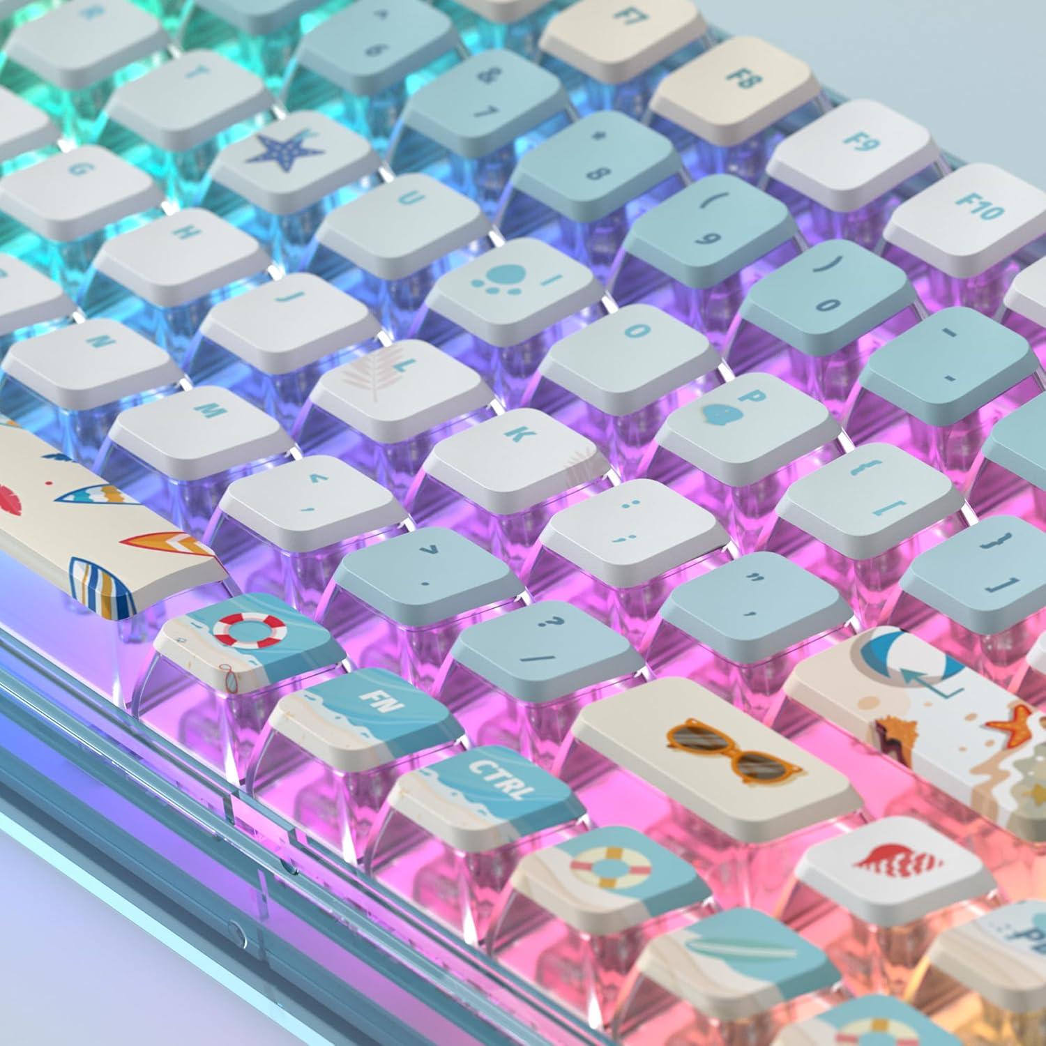 Teclado Mecánico RGB MAGEGEE 70% con Teclas PBT y Luz Azul