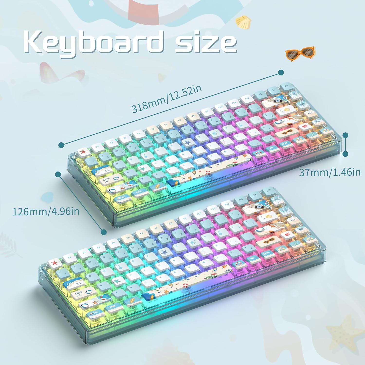 Teclado Mecánico RGB MAGEGEE 70% con Teclas PBT y Luz Azul