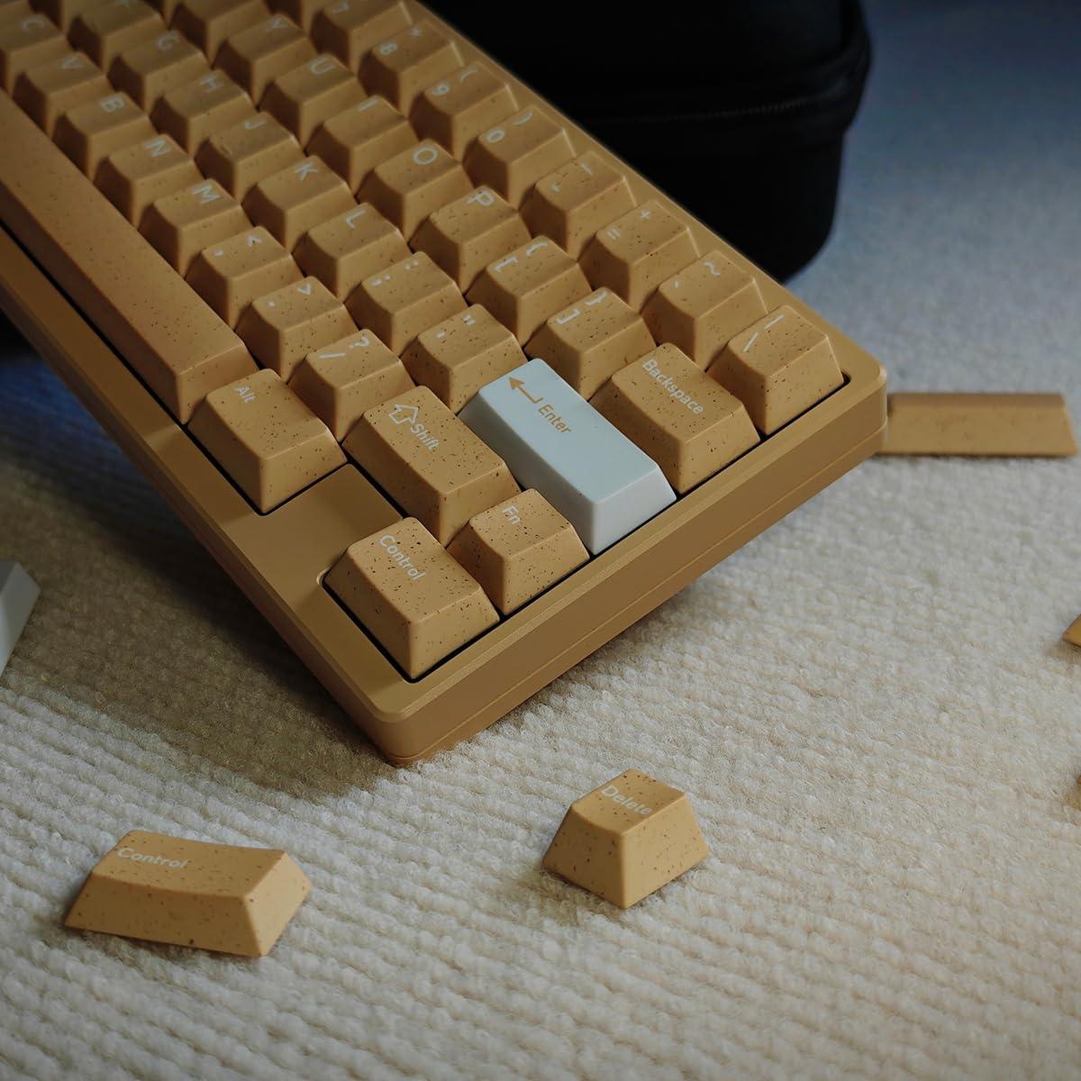 Juego de Teclas PBT Dye Sub Amarillas Cherry MX 137 Teclas