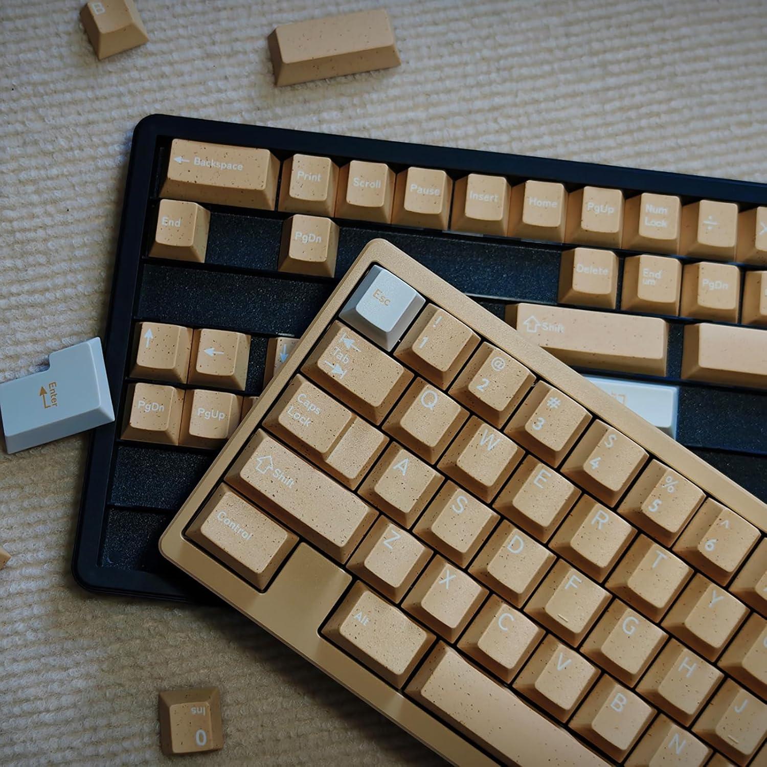 Juego de Teclas PBT Dye Sub Amarillas Cherry MX 137 Teclas