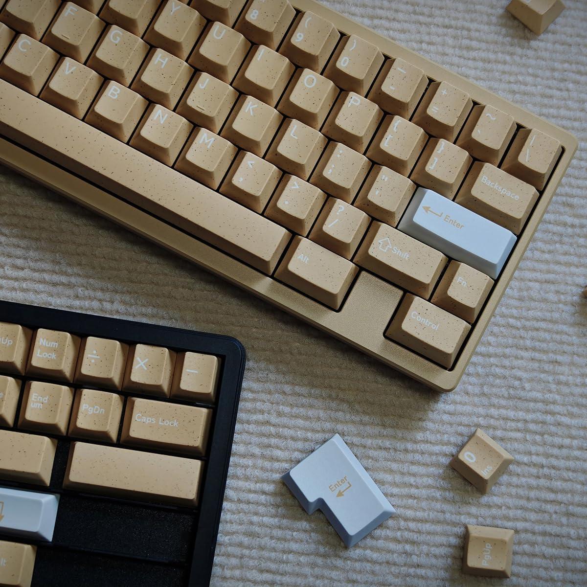 Juego de Teclas PBT Dye Sub Amarillas Cherry MX 137 Teclas