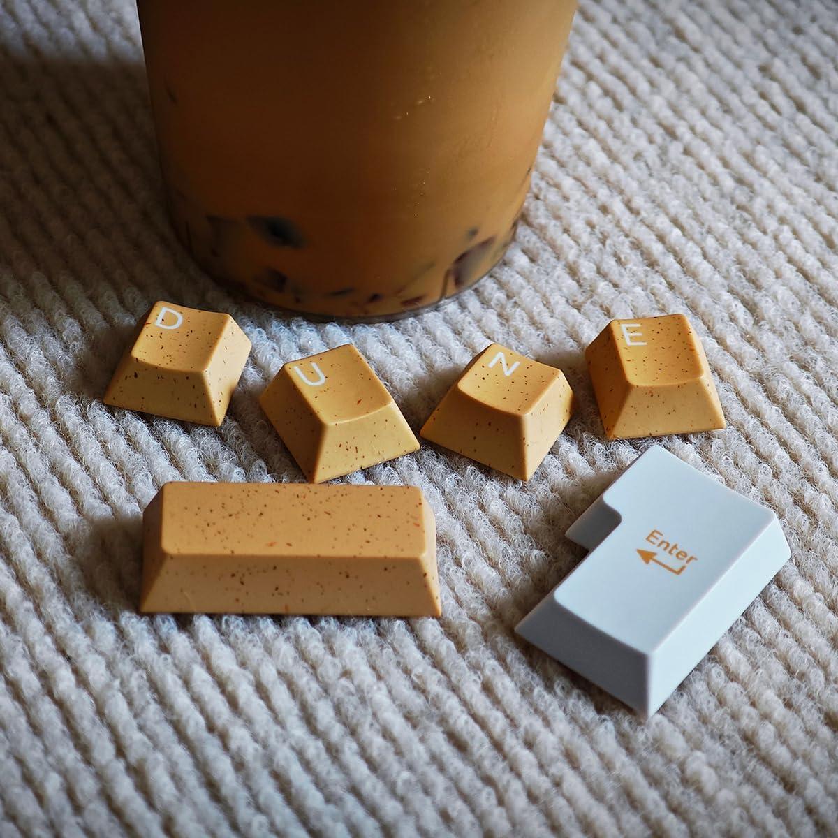 Juego de Teclas PBT Dye Sub Amarillas Cherry MX 137 Teclas