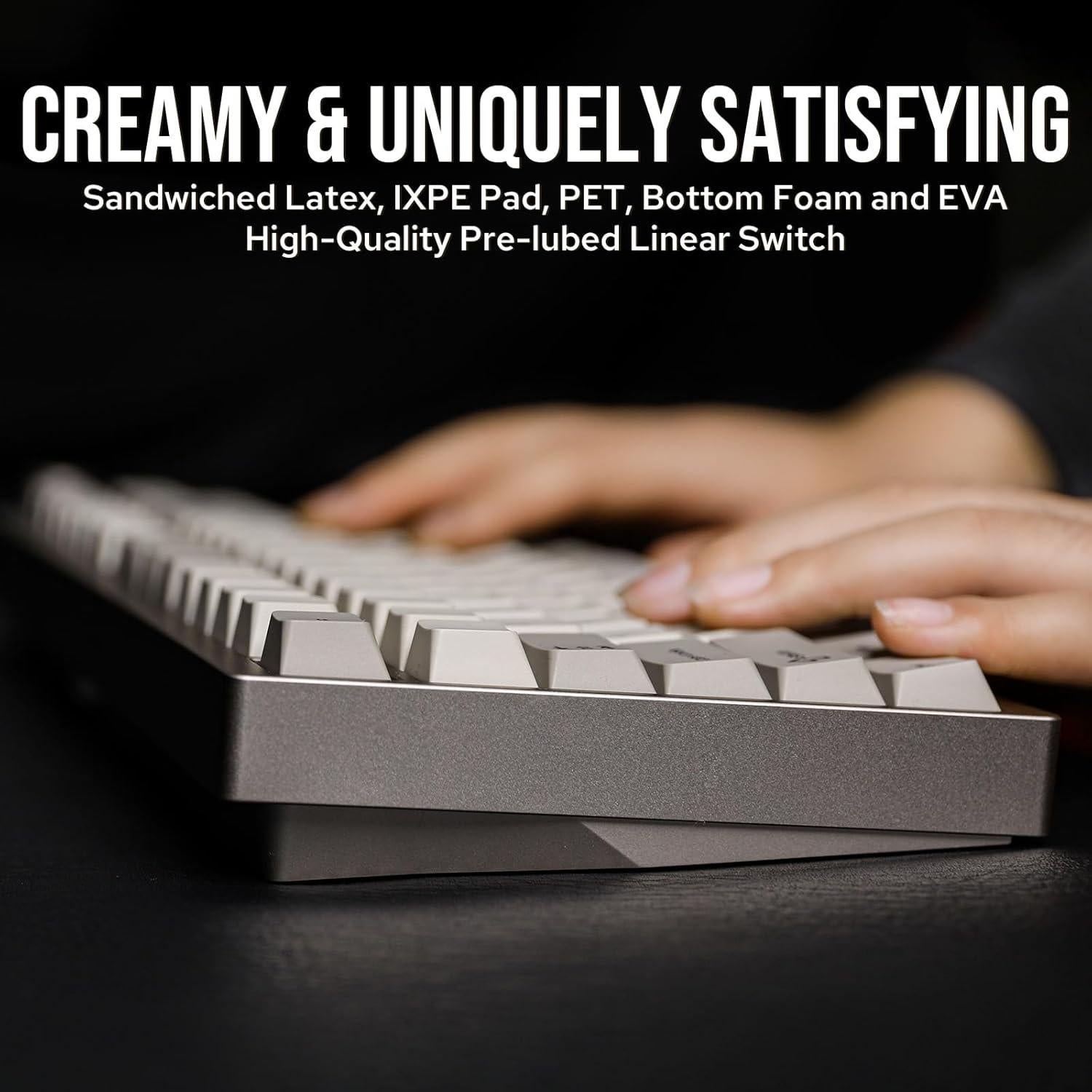 Teclado Inalámbrico TKL EPOMAKER P87 Aluminio RGB Caqui