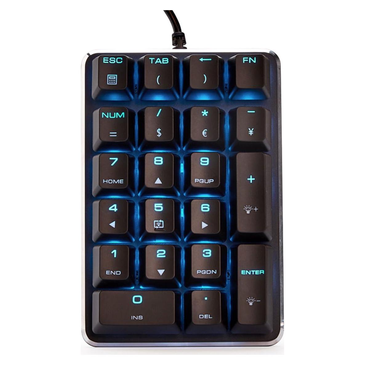 Teclado Numérico Mecánico Qisan GATERON Blue 21 Teclas