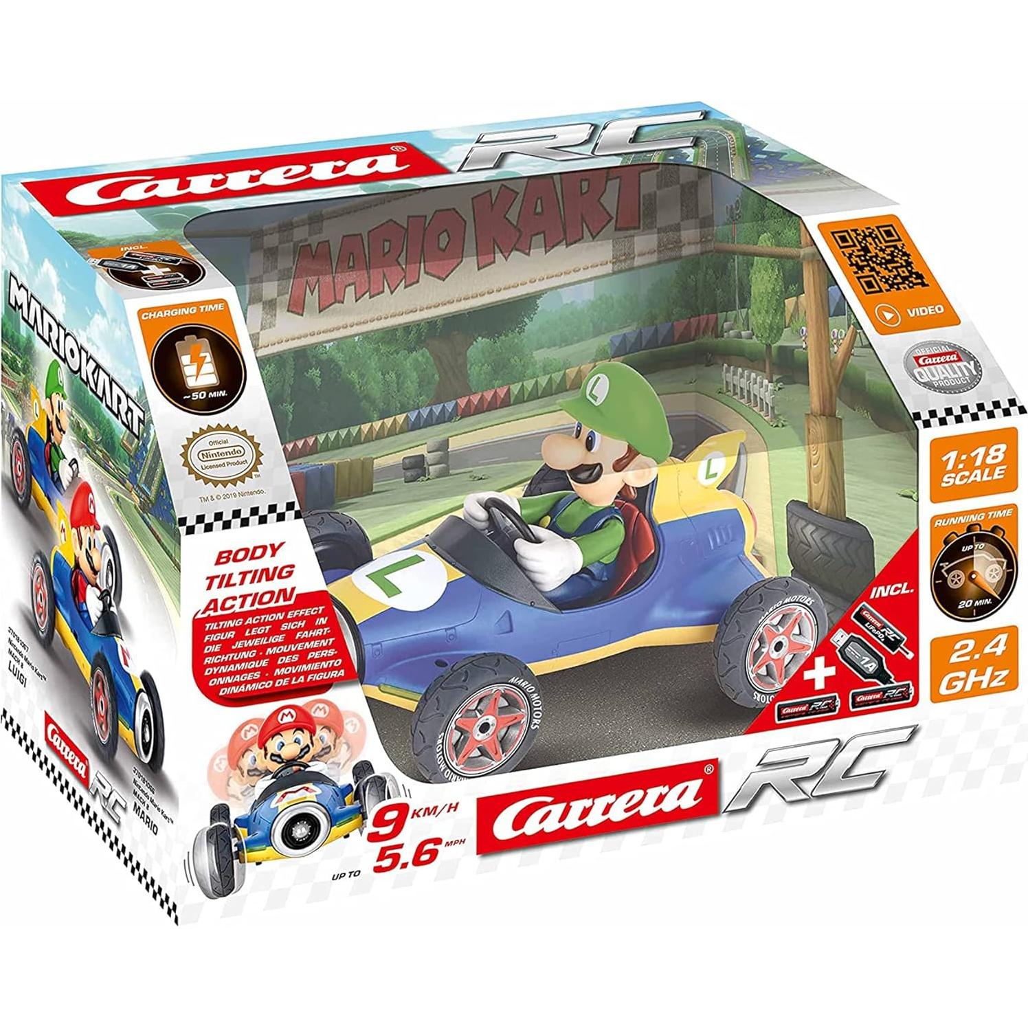 Coche RC Carrera Mario Kart Mach 8 Luigi 1:18 2.4GHz