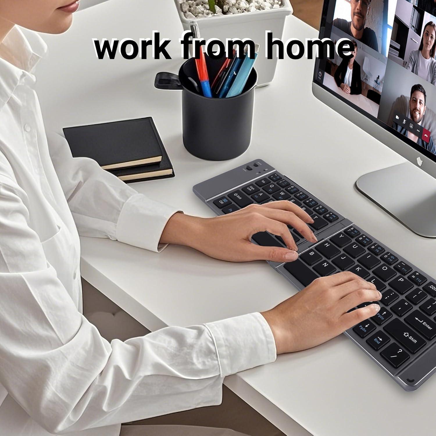 Teclado Bluetooth Plegable KUYHRF Ergonómico Recargable