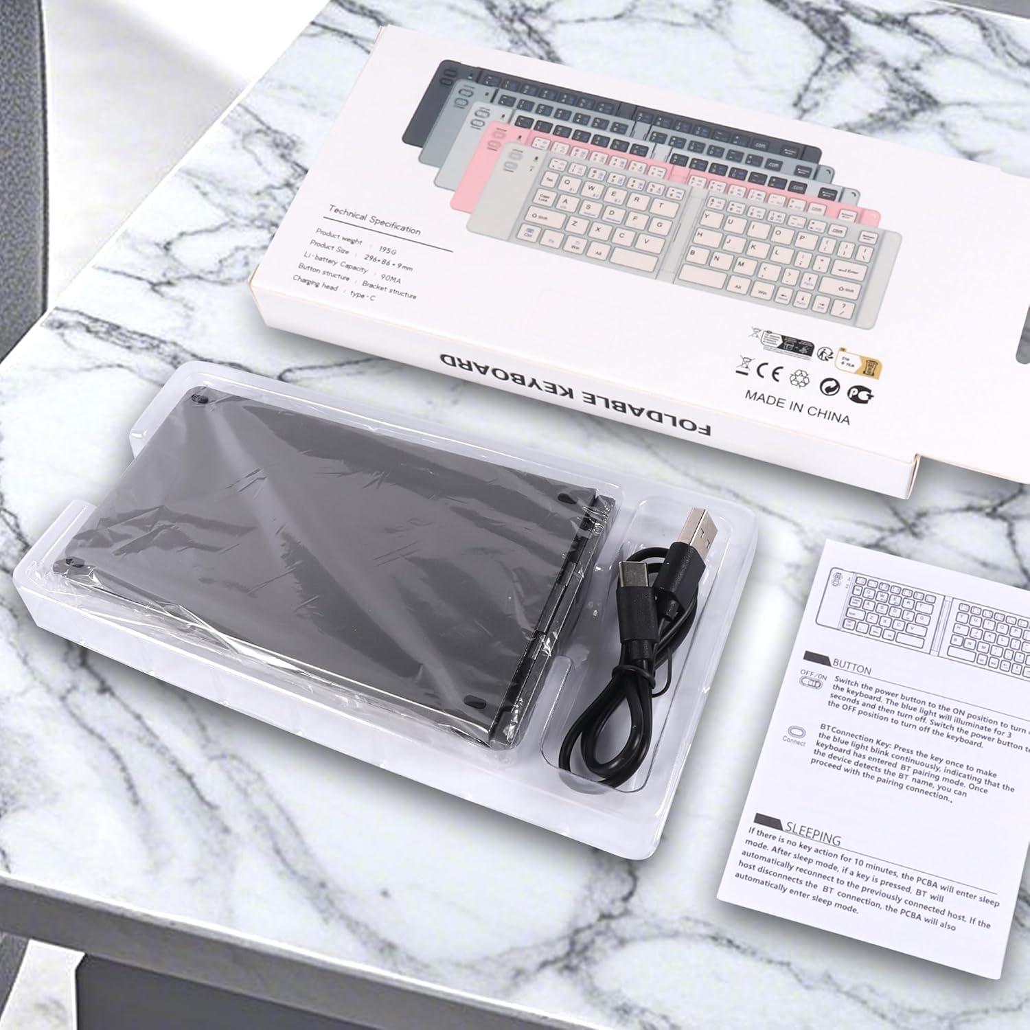 Teclado Bluetooth Plegable KUYHRF Ergonómico Recargable