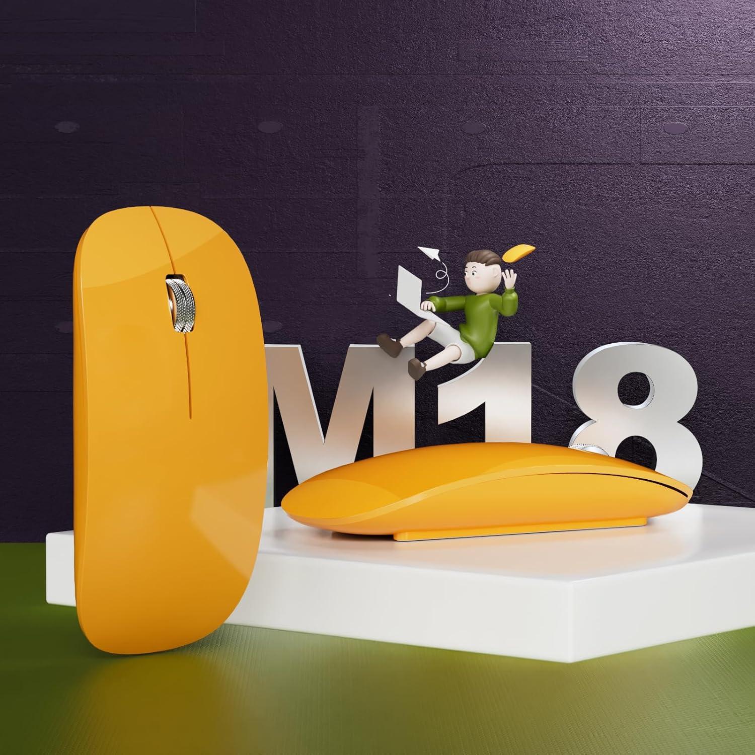 Ratón Inalámbrico Bluetooth TENMOS M18 Recargable USB C Naranja