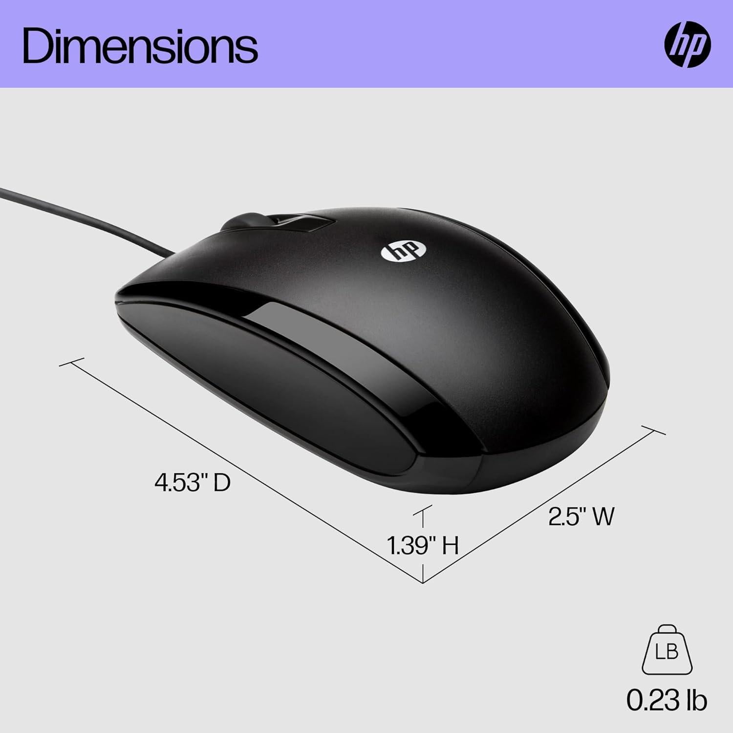 Ratón con Cable HP X500 USB Negro para PC y Mac