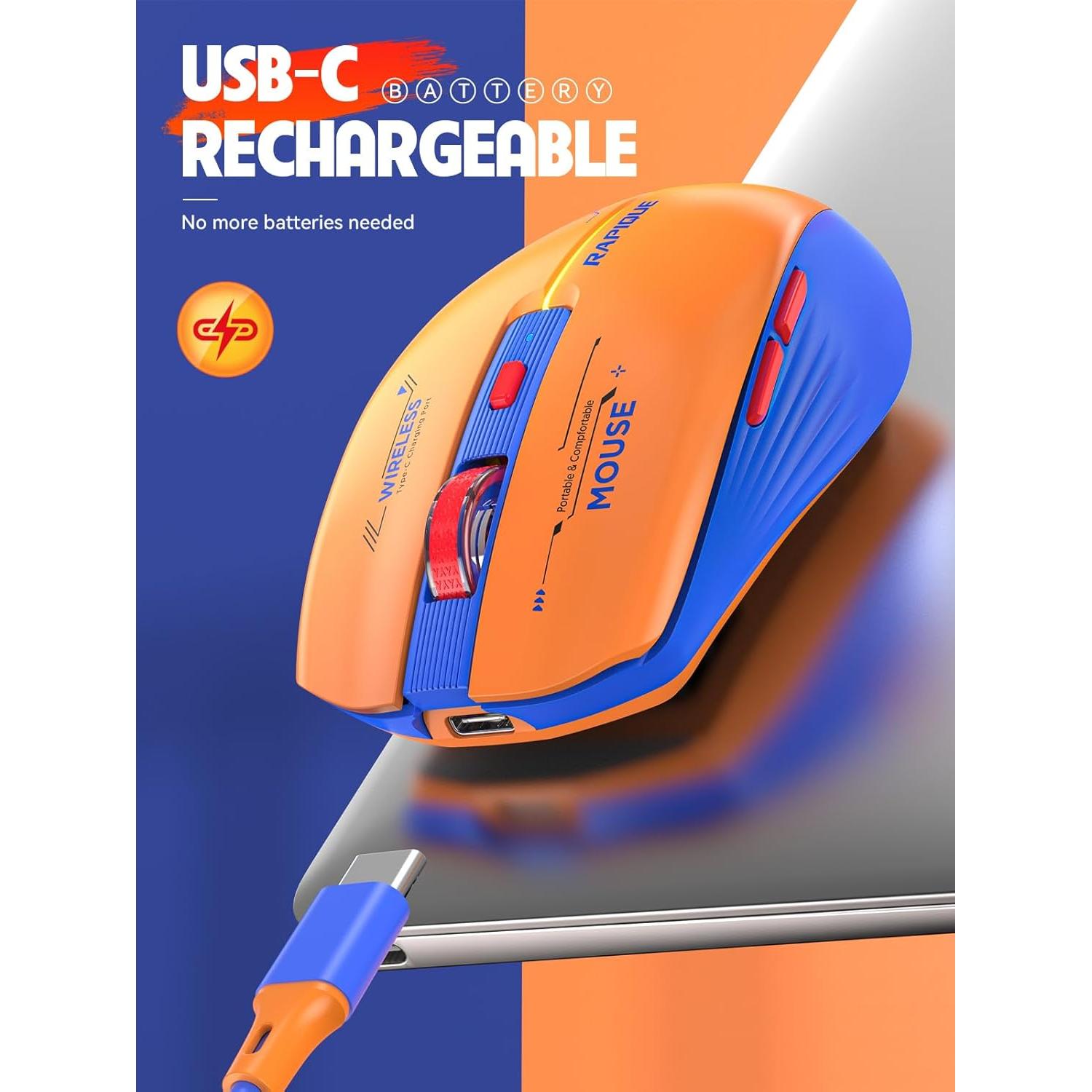 Ratón Inalámbrico RAPIQUE R110 - Bluetooth y USB, Recargable, Silencioso