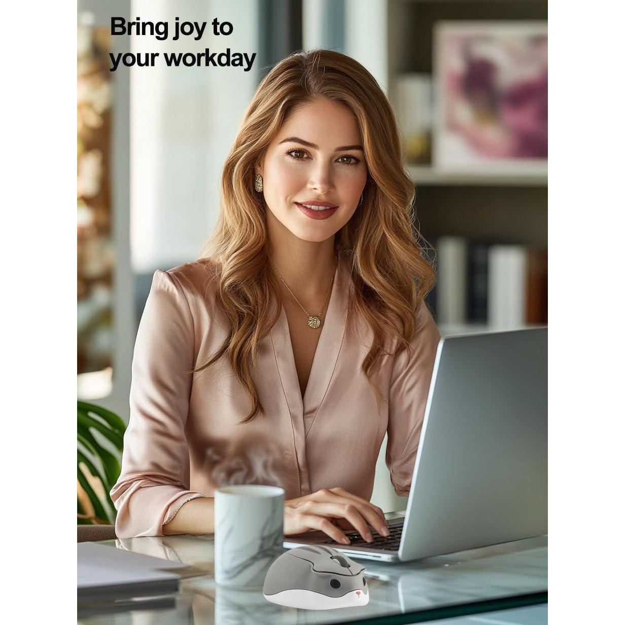 Ratón Inalámbrico Bluetooth Kawaii Forma de Hámster SHARE SUNSHINE