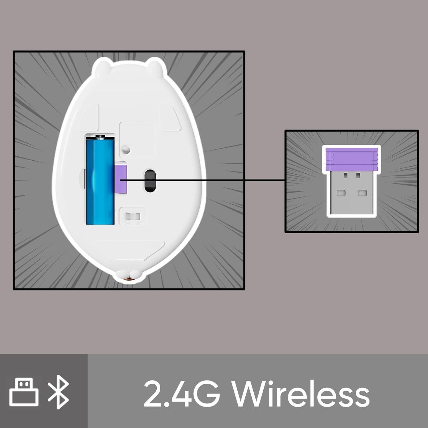 Ratón Inalámbrico para Juegos Akko Gato Gris Mimo 1200 DPI