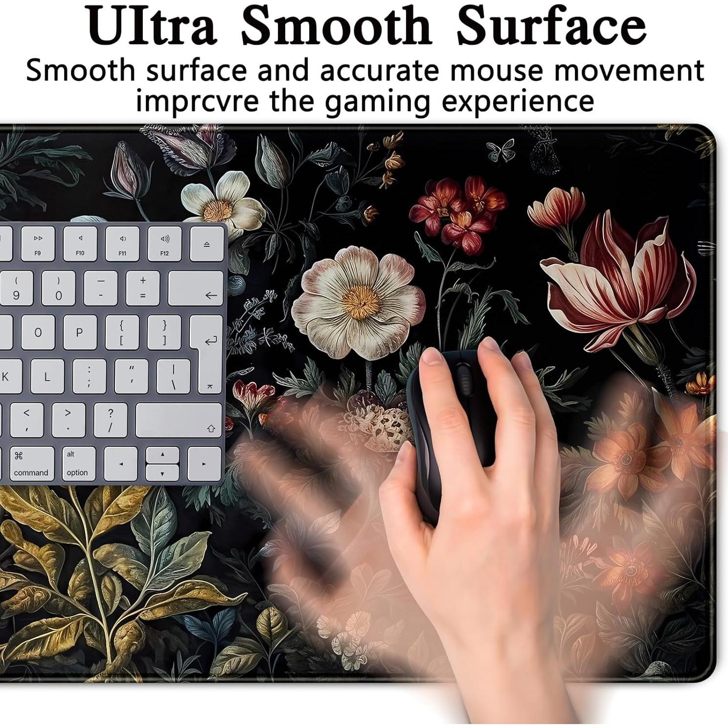 Alfombrilla de Escritorio Grande CYZFF Floral Vintage 80x40cm