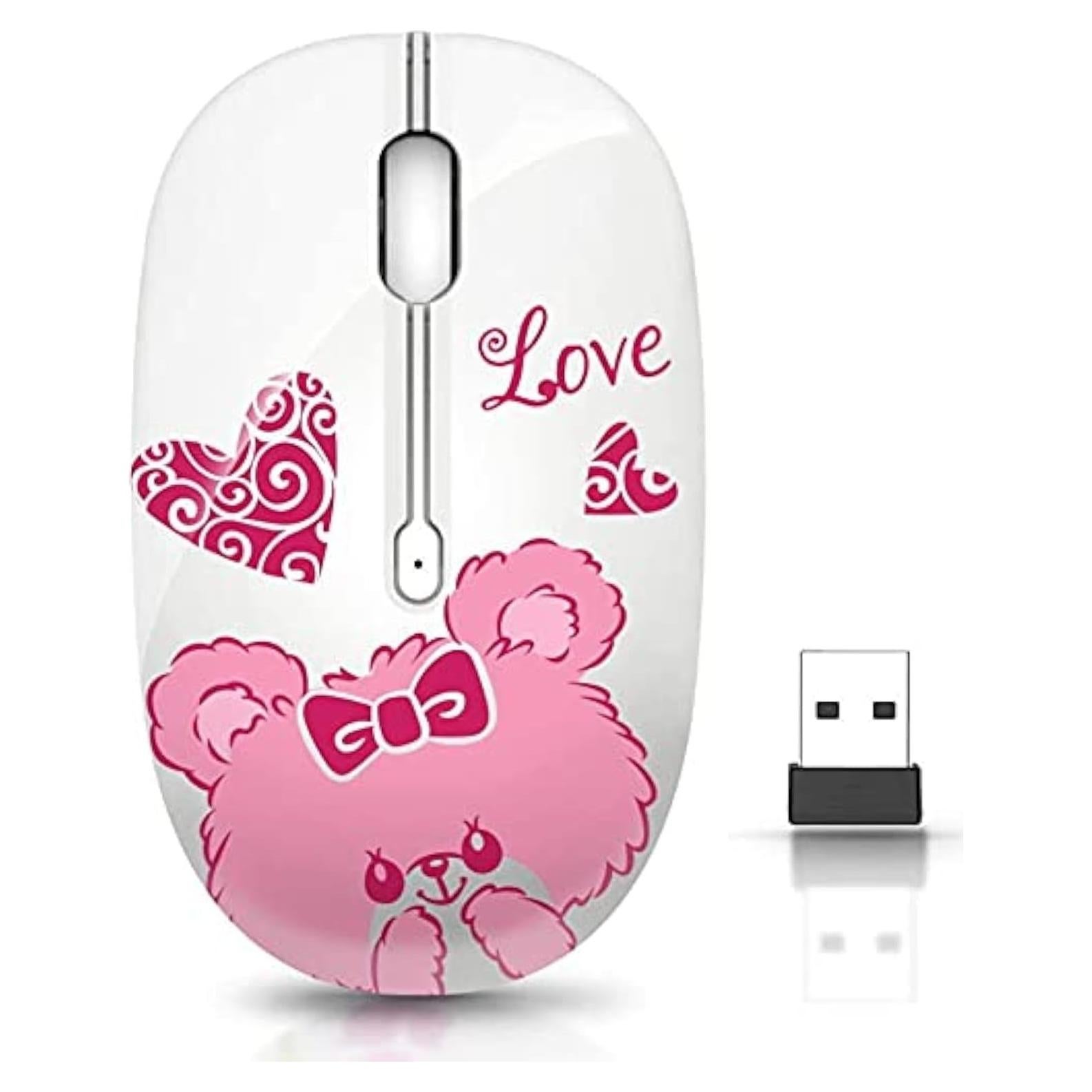 Ratón Inalámbrico JUHOO Óptico Silencioso para PC y Laptop Oso