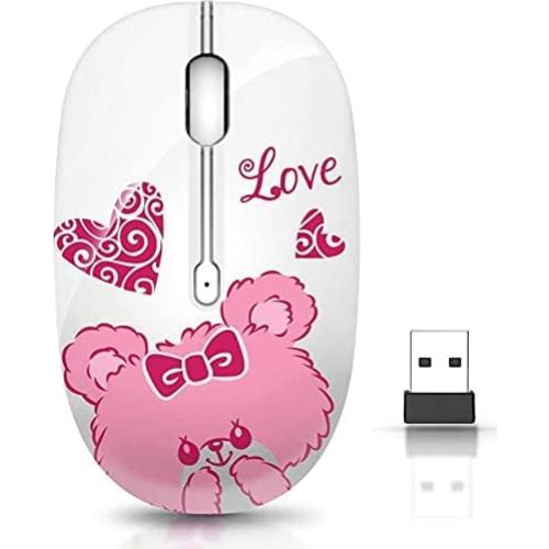 Ratón Inalámbrico JUHOO Óptico Silencioso para PC y Laptop Oso