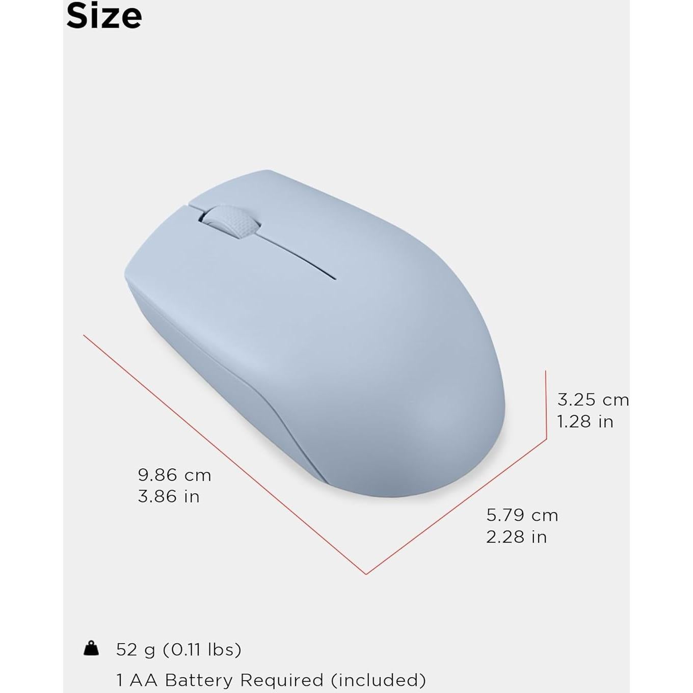 Lenovo 300 Wireless Compact Mouse – 2.4 GHz Cordless Computer Mouse for PC & Laptop with Windows – Ambidextrous Design – Optical Sensor 1000 DPI – 12-Month Battery Life – USB Nano Receiver, Black