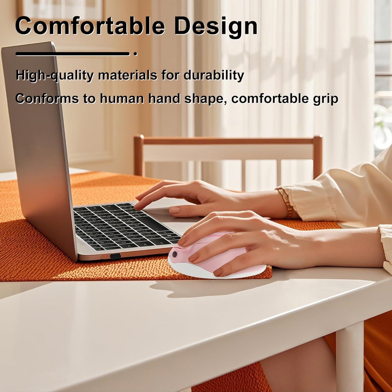 Ratón Inalámbrico Silencioso CHUYI Rosa 1200DPI Mini Hámster