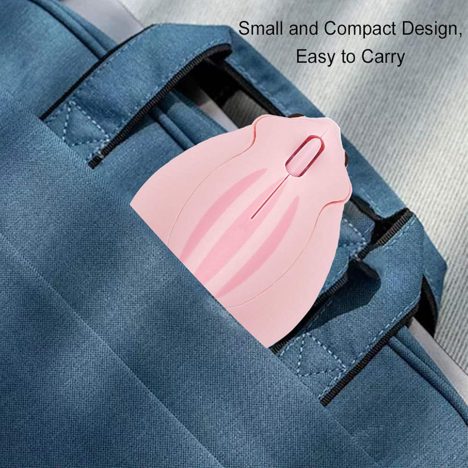 Ratón Inalámbrico Silencioso CHUYI Rosa 1200DPI Mini Hámster