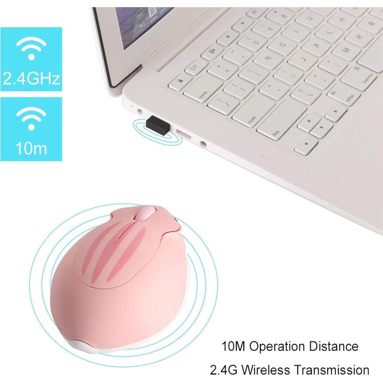 Ratón Inalámbrico Silencioso CHUYI Rosa 1200DPI Mini Hámster