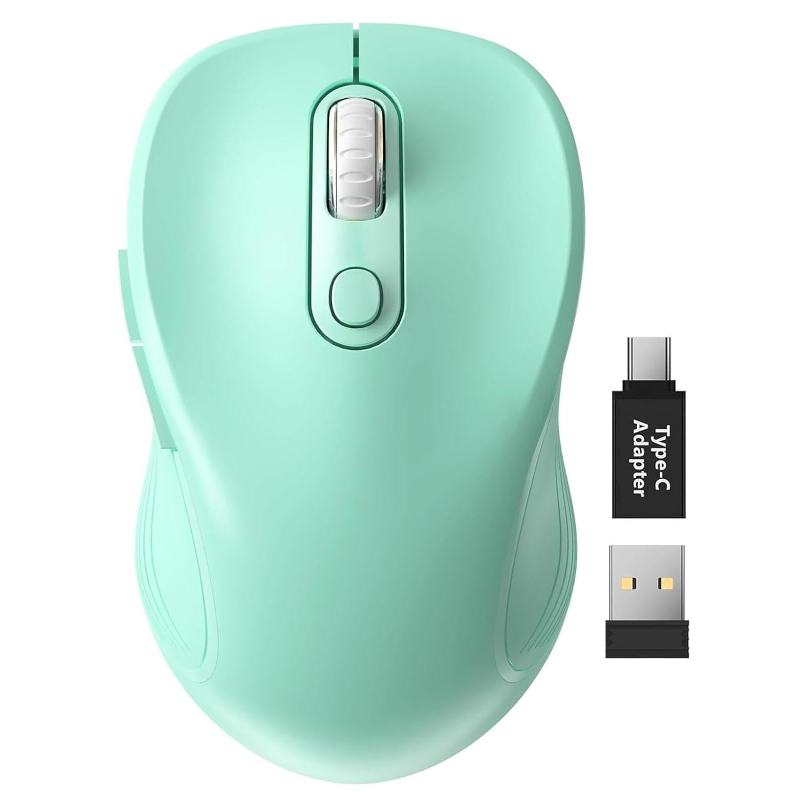 Mouse Inalámbrico Ergonomico Trueque Verde Menta 2.4GHz 6 Botones