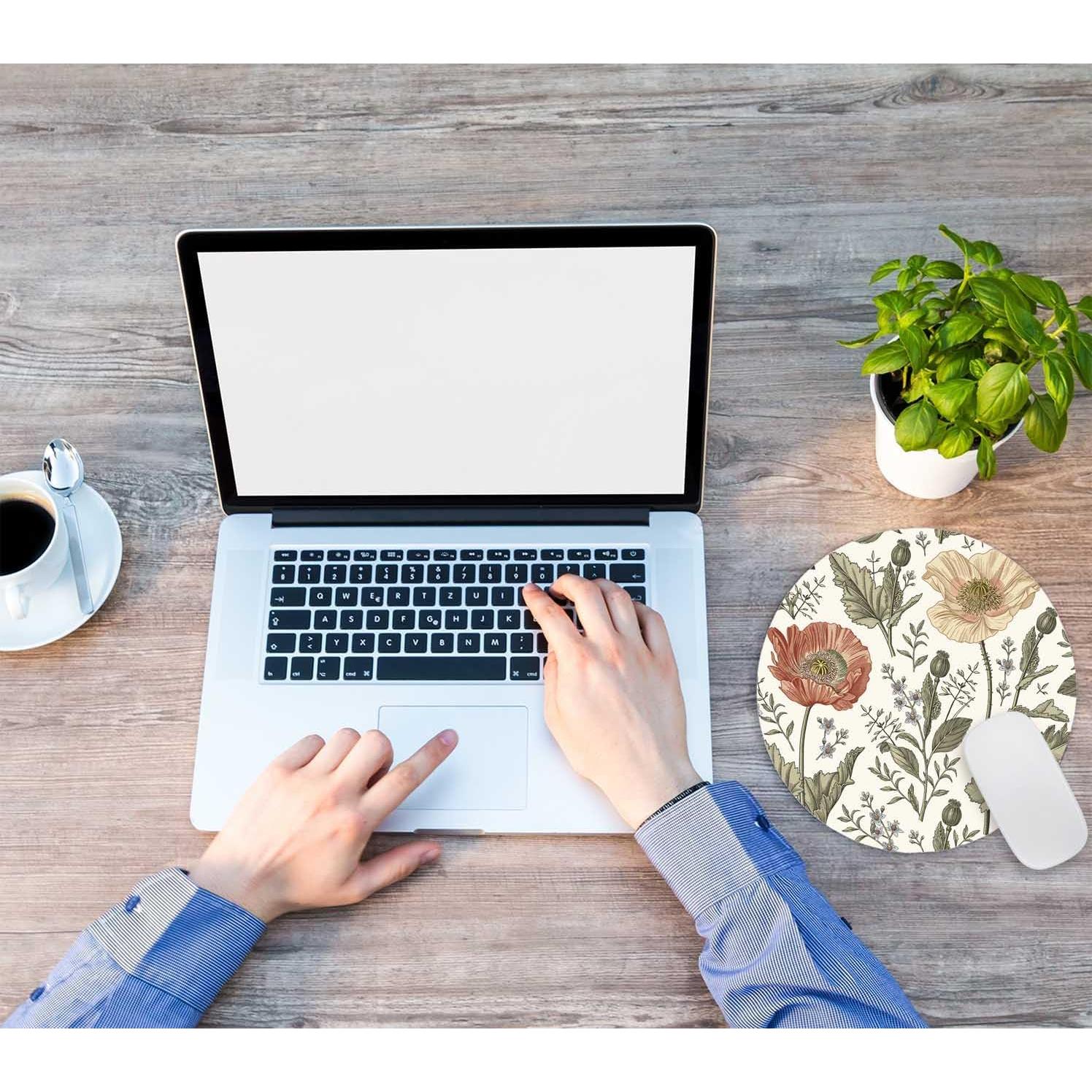 Alfombrilla de Ratón Nphuriy Flores Vintage 20x20 cm Antideslizante