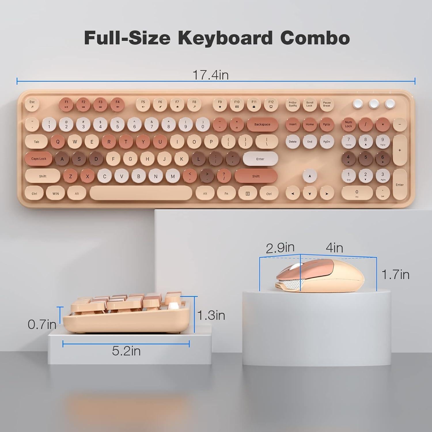 Combo Teclado y Ratón Inalámbrico Dilter 104 Teclas Coloridas