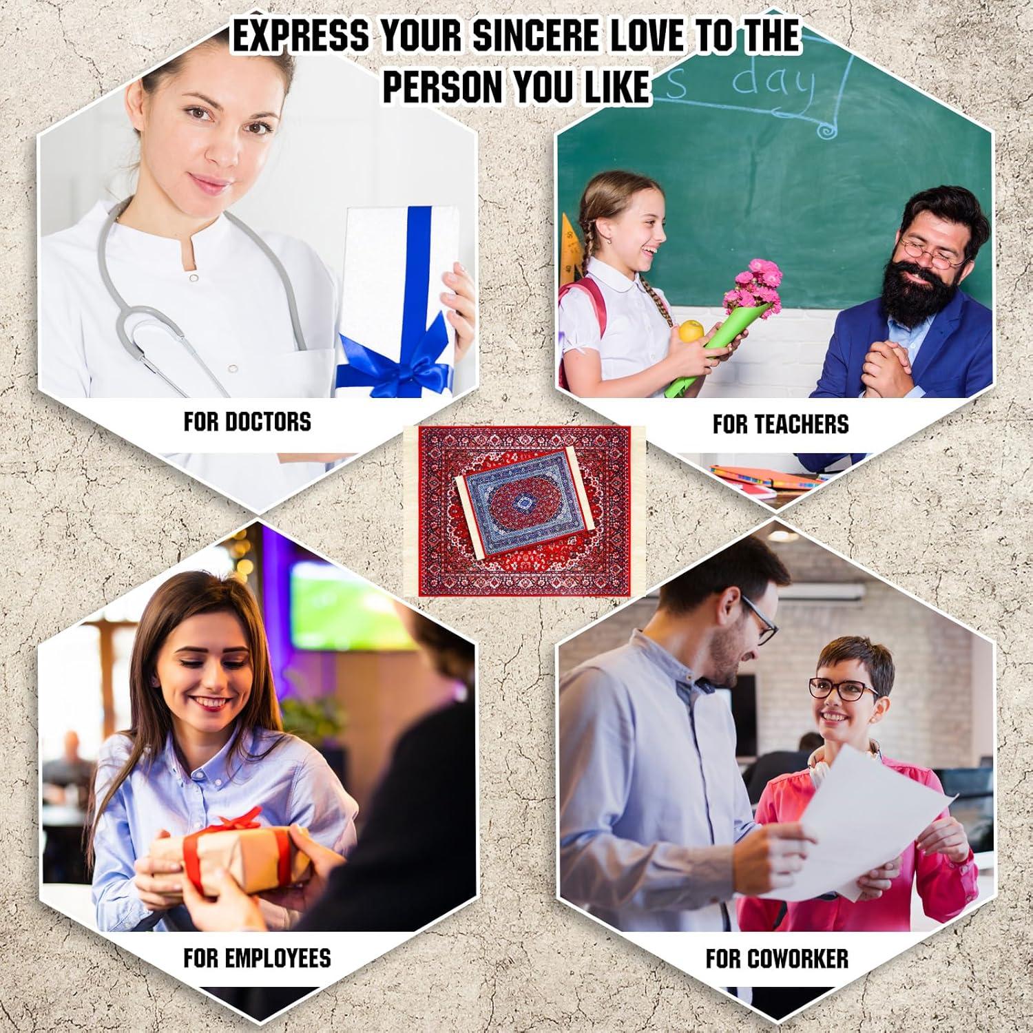 Hushee Alfombrillas de Ratón y Posavasos Estilo Persa 4 Pcs