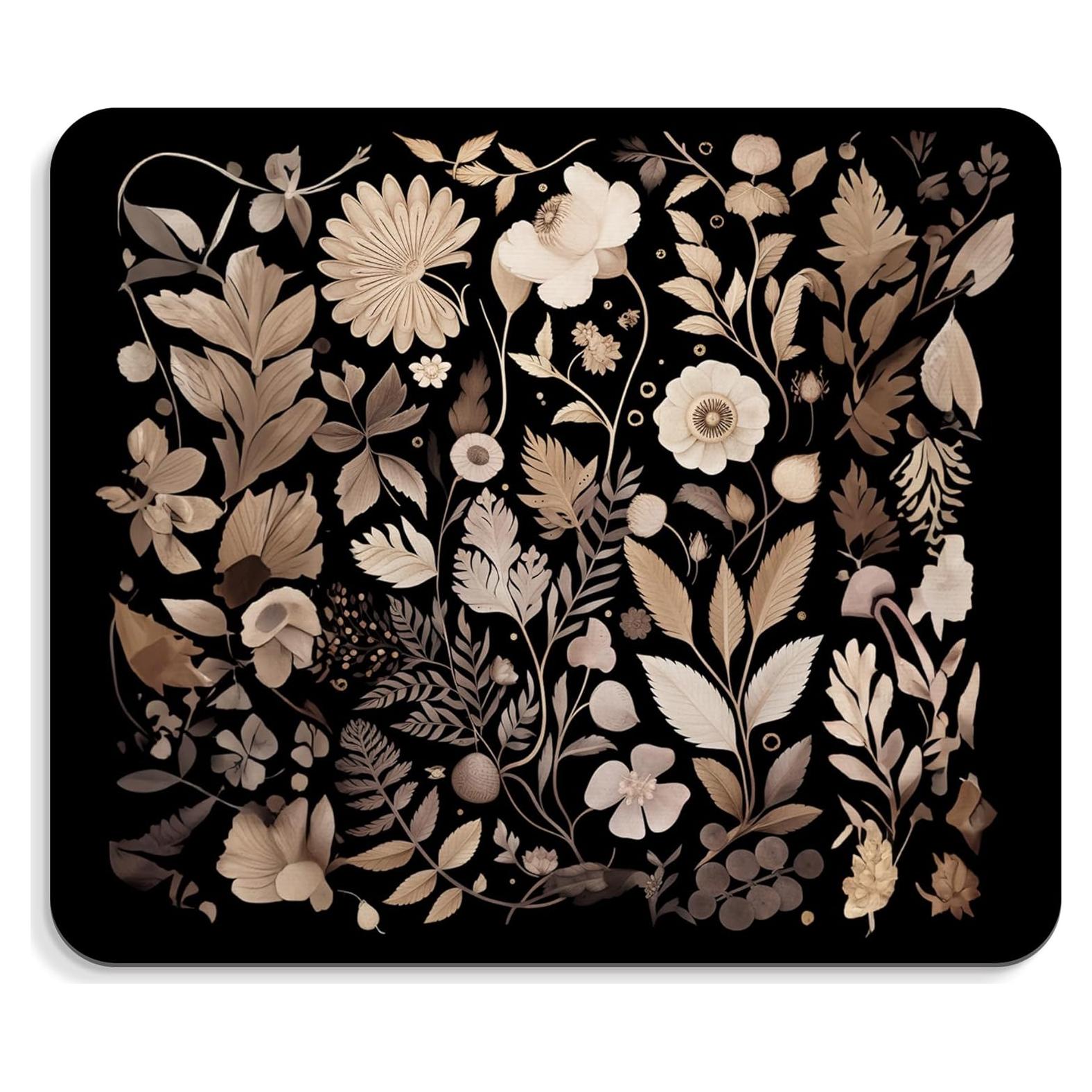 Alfombrilla de Ratón BAYOGITA Floral Boho Negra 24.1x20.3 cm