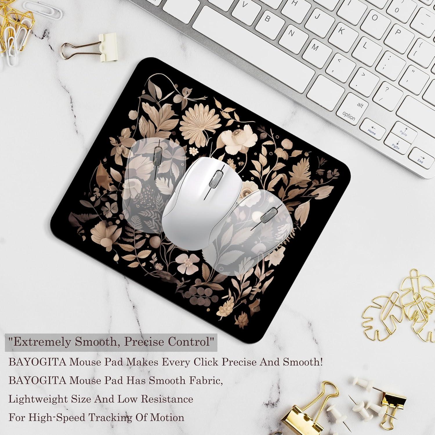 Alfombrilla de Ratón BAYOGITA Floral Boho Negra 24.1x20.3 cm