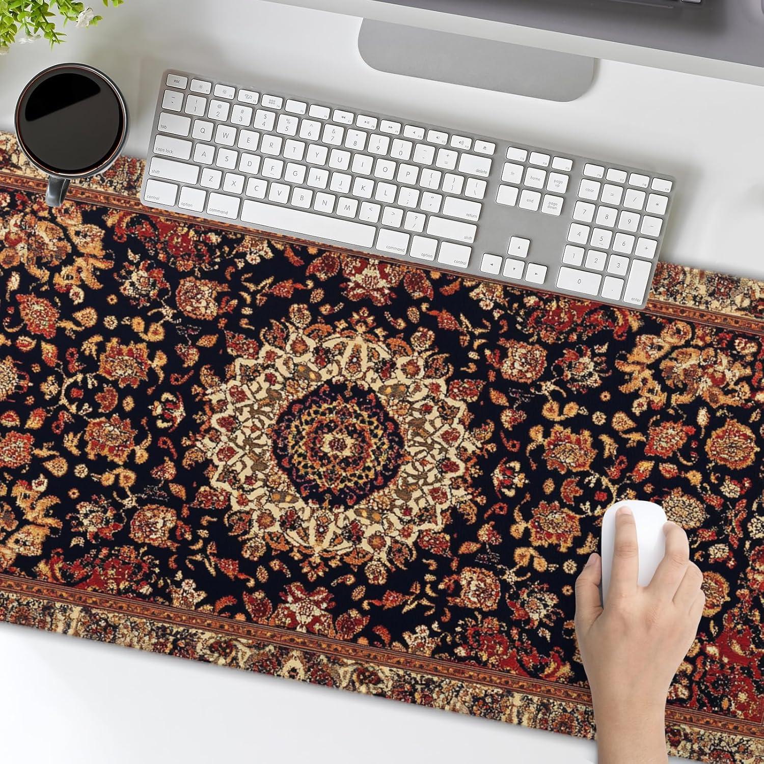 Alfombrilla de Ratón Aportt XXL Vintage Marrón 90x40 cm Antideslizante