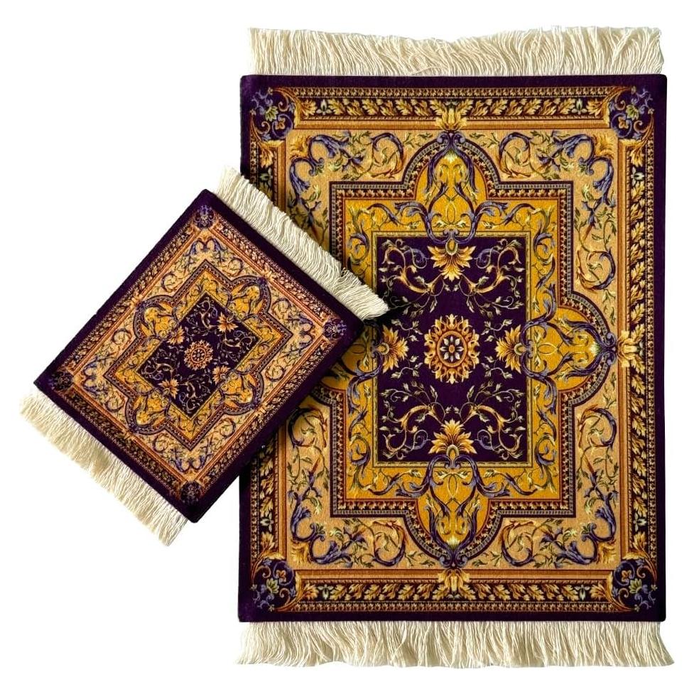 Alfombrilla de Ratón FDTCHENG con Posavasos - Diseño Vintage