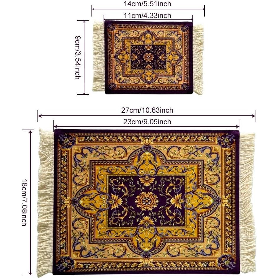 Alfombrilla de Ratón FDTCHENG con Posavasos - Diseño Vintage