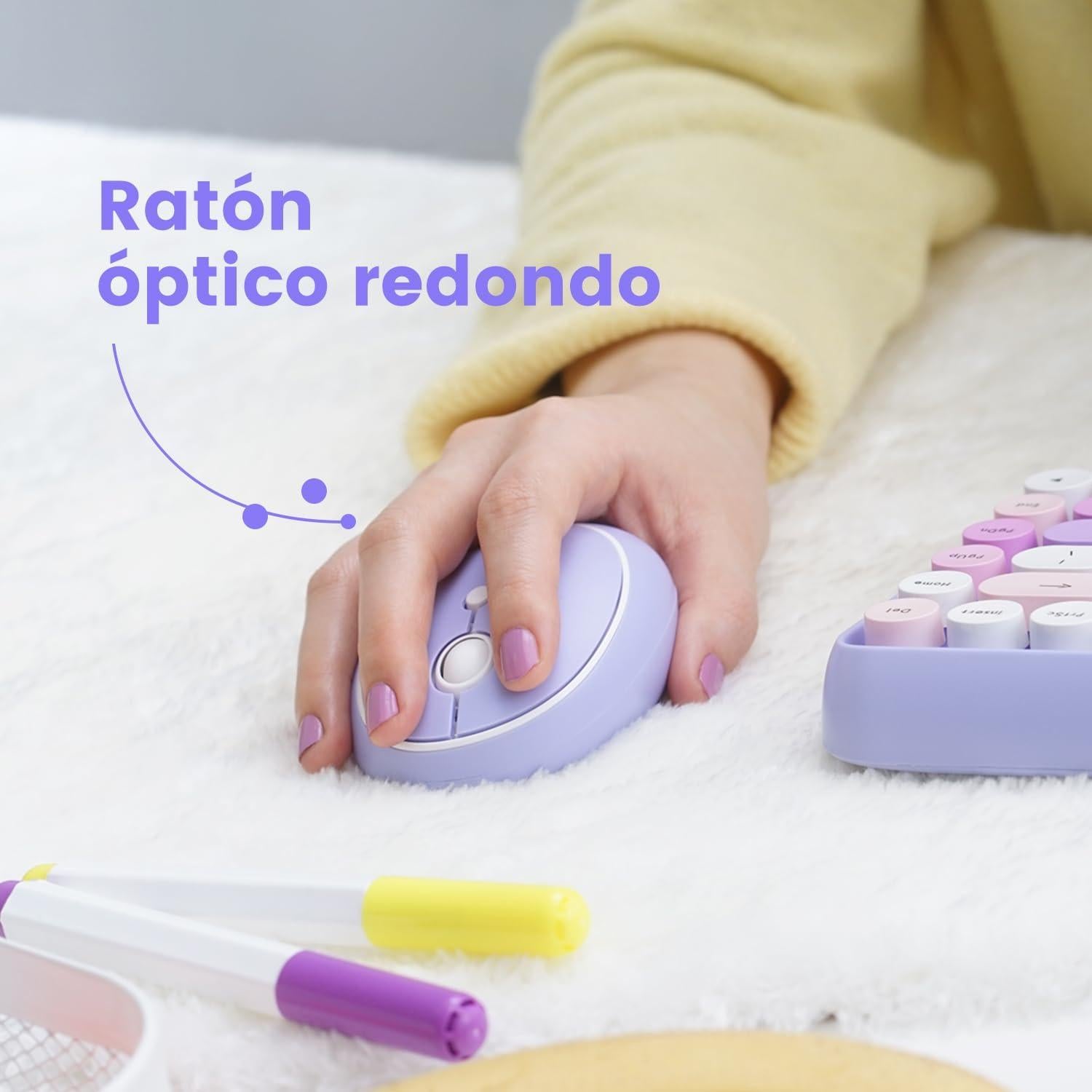 Set de Teclado y Ratón Inalámbrico Perixx PERIDUO-713PP Morado