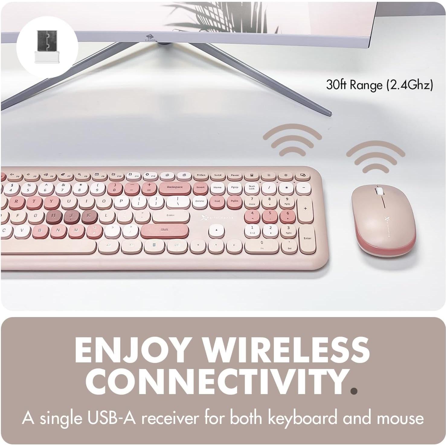 Combo Teclado y Ratón Inalámbricos X9 Marrón - Teclas de Burbuja