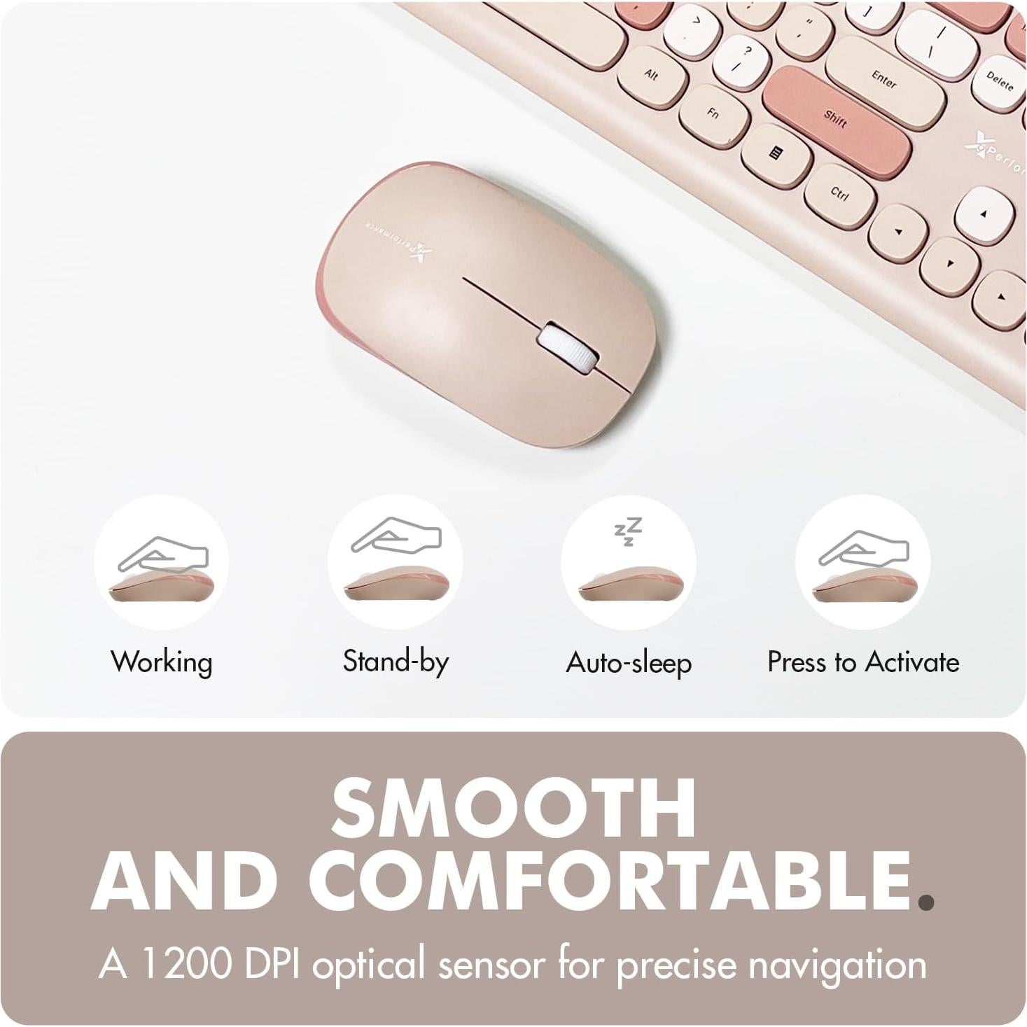 Combo Teclado y Ratón Inalámbricos X9 Marrón - Teclas de Burbuja