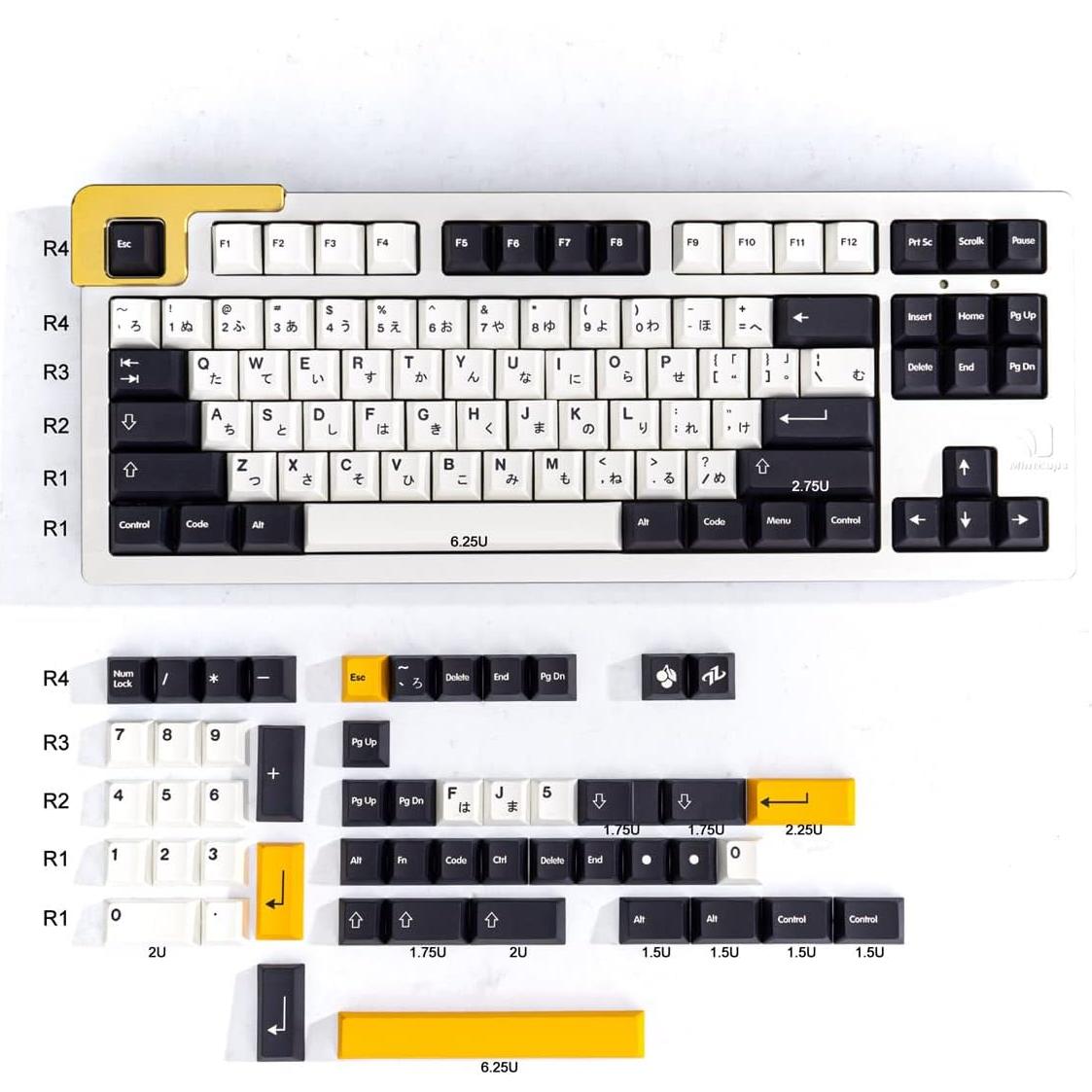 Juego de Teclas Mecánicas Sumgsn 133 PBT Cherry Perfil Japonés