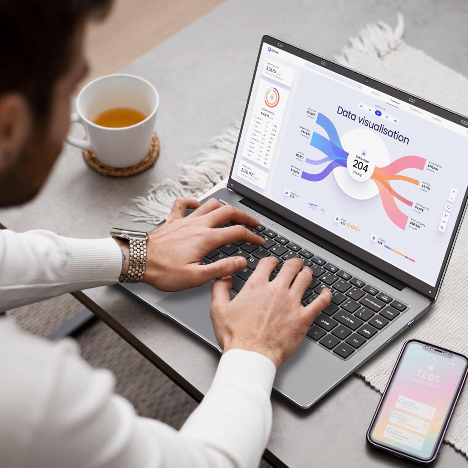 Laptop KurieTim 14.1" FHD 8GB RAM 256GB SSD Plata