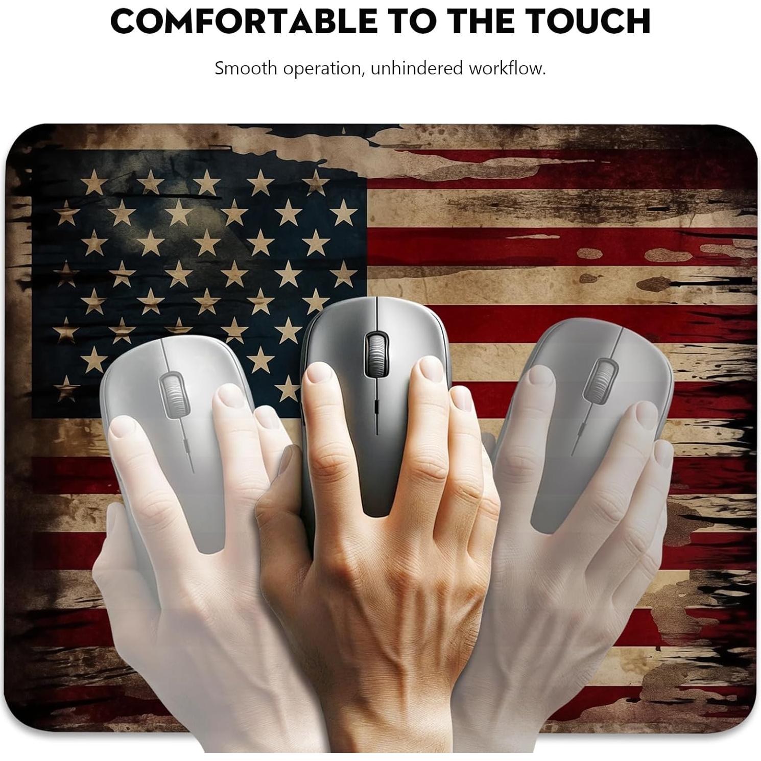Alfombrilla de Ratón Eiszuso Vintage Bandera Americana 25.9x21.1cm